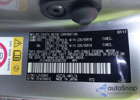 2017 Lexus Nx 200T F Sport z USA, uszkodzony, nr VIN JTJYARBZ3H2080732